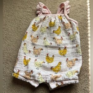 Mud Pie Baby Girl “chicken” romper